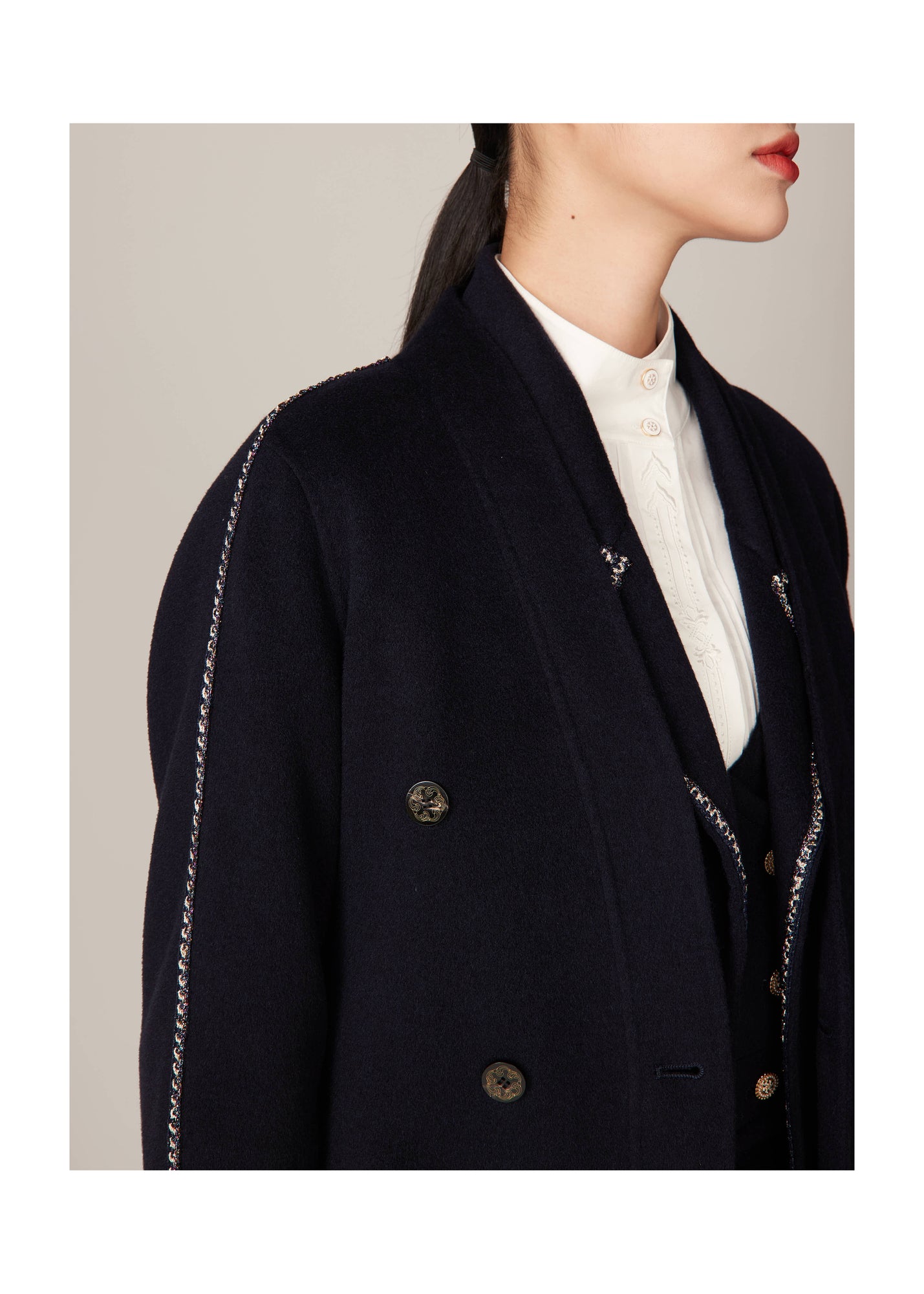 Ngari Cashmere Coat | Navy
