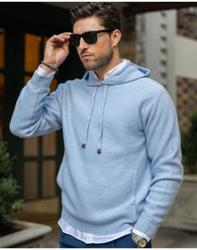 Nomad1942 | Men | Kobre Cashmere Hoodie | Ice Blue