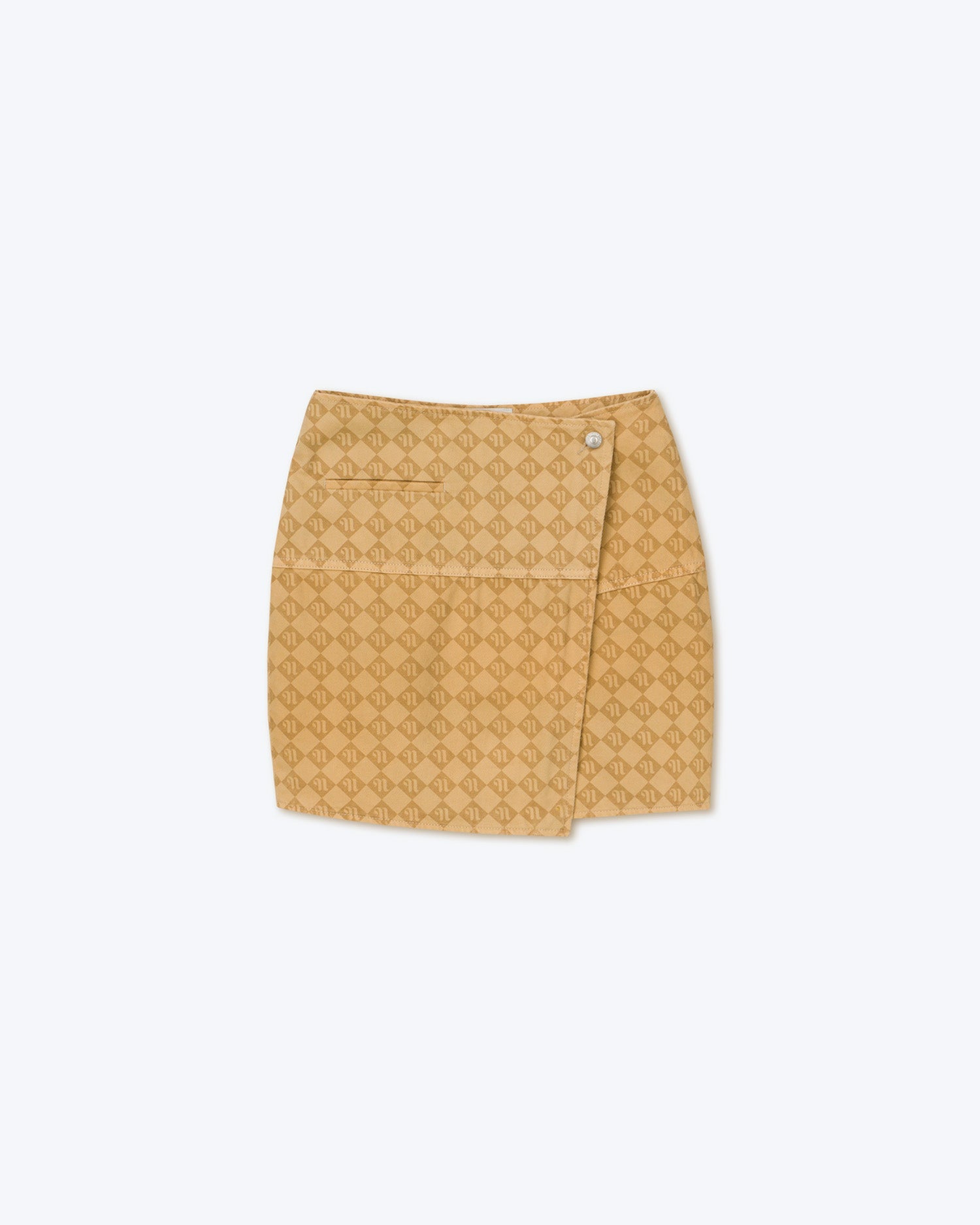 Womens | Casna Laser Faded Monogram Camel Skirt | Denim