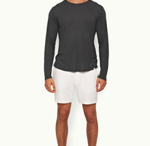 OB-T Cashmere Tailored Fit Crewneck Long-Sleeve Cashmere T-Shirt | Piranha Grey