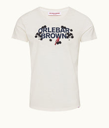 OB Classic Tee Blossom Logo Design Classic Fit Cotton T-Shirt | White Sand/Night Iris
