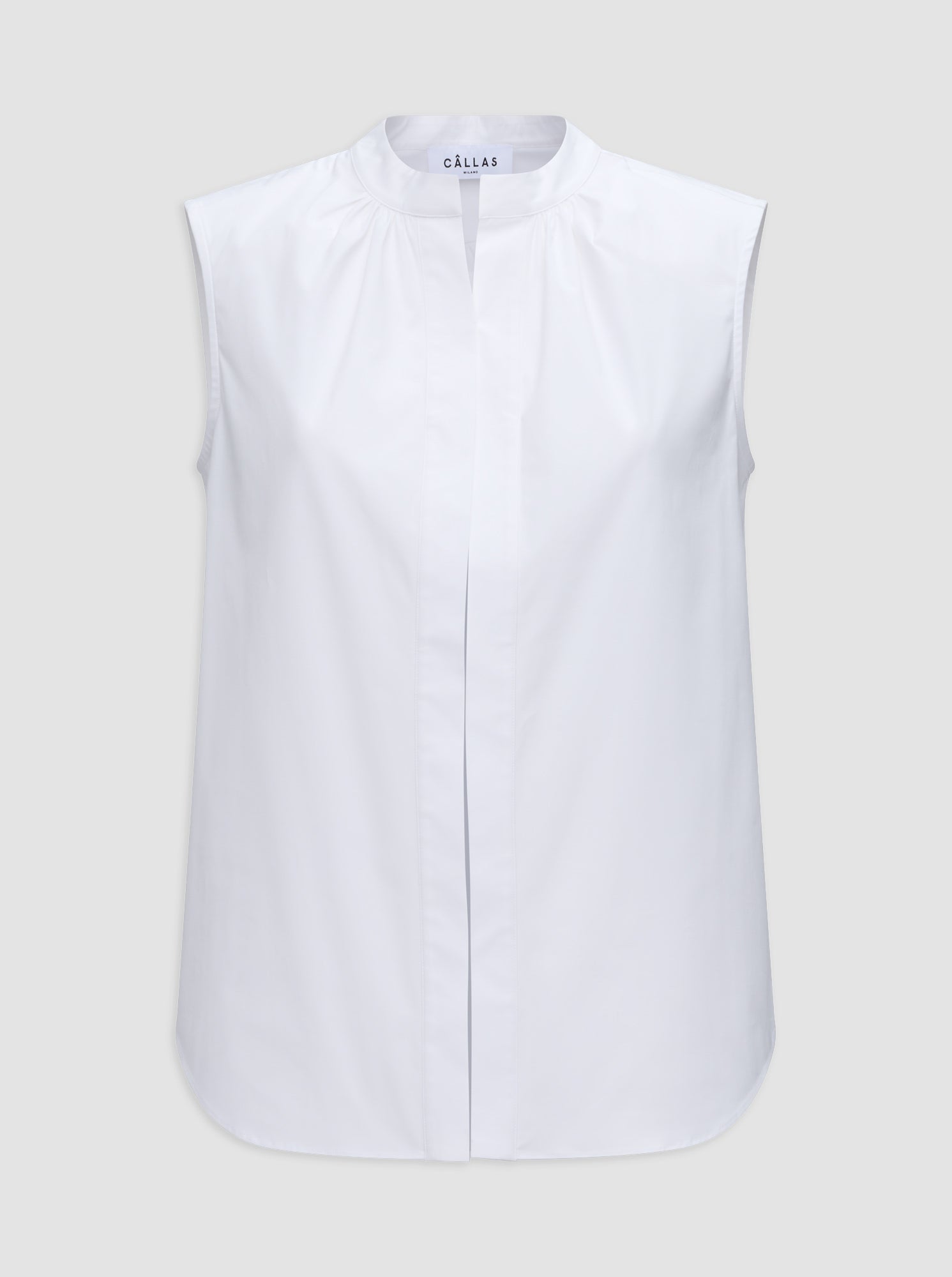 Olympia Sleeveless Shirt | White