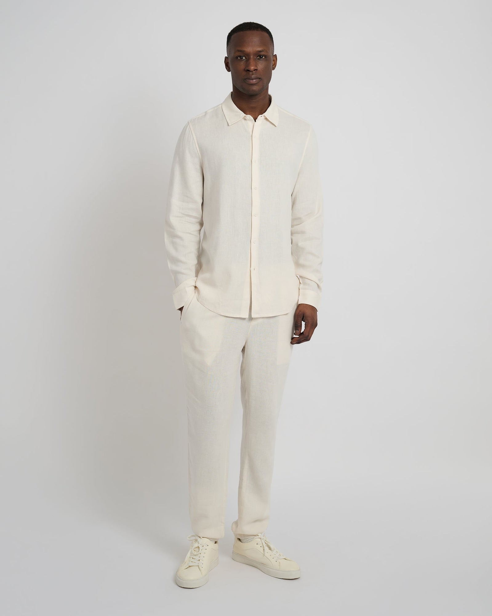 Mens | Standard Long Sleeve Linen Shirt | Oat