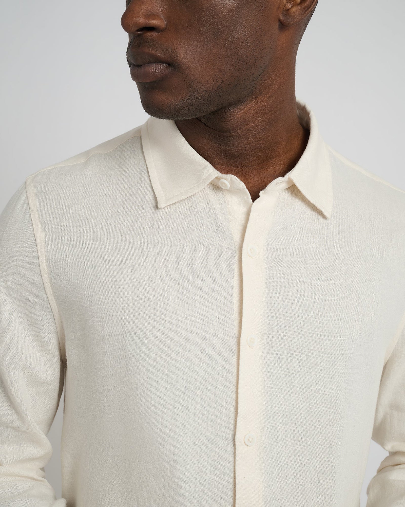 Mens | Standard Long Sleeve Linen Shirt | Oat