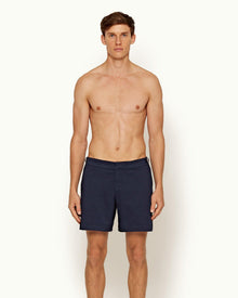 Bulldog Cotton Twill Navy Mid-Length Shorts | Navy