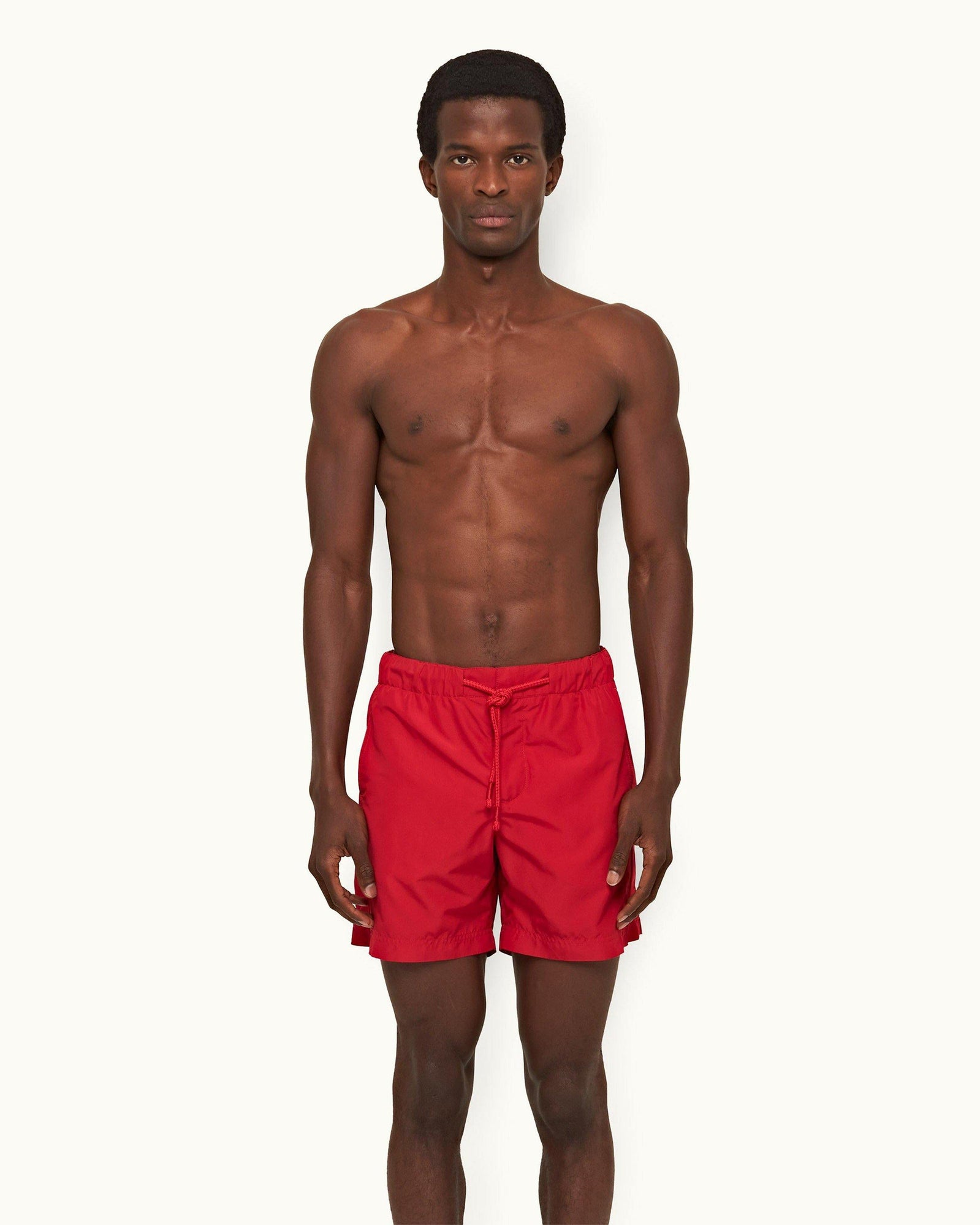 Bulldog Drawcord Vermillion Drawcord Mid-Length Swim Shorts | Vermillion