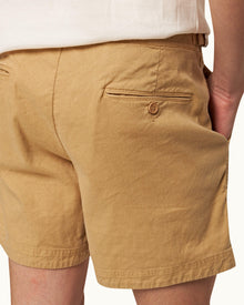 Bulldog Garment Dye Mid-Length Garment Dye Shorts In Biscuit Colour | Biscuit