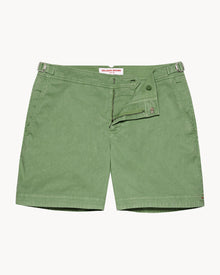 Bulldog Garment Dye Mid-Length Garment Dye Shorts Woven In Italy in Fresh Lawn colour | Fresh Lawn