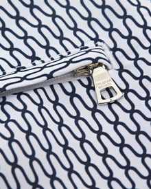 Bulldog White/Midnight Navy Geo Pointpart Mid-Length Swim Shorts | White/Midnight Navy