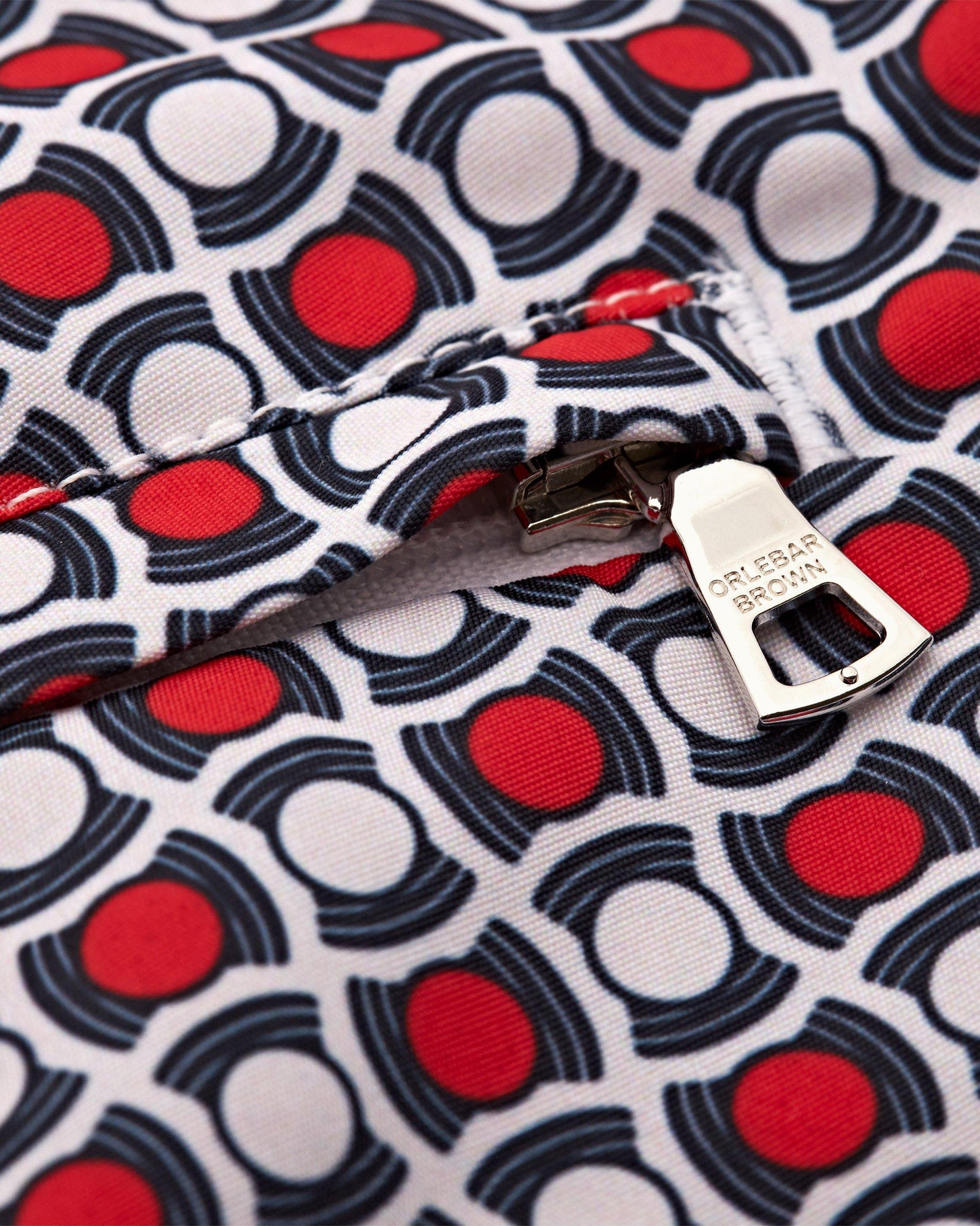 Vermillion Geo Tela Mid-Length Swim Shorts | Vermillion