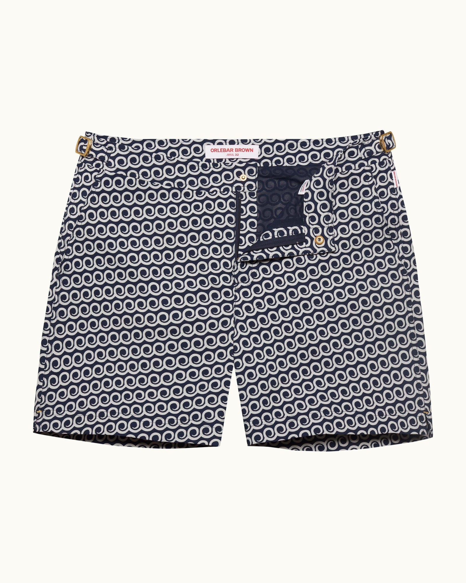 Bulldog Midnight Navy Lacuna Jacquard Mid-Length Swim Shorts | Midnight Navy