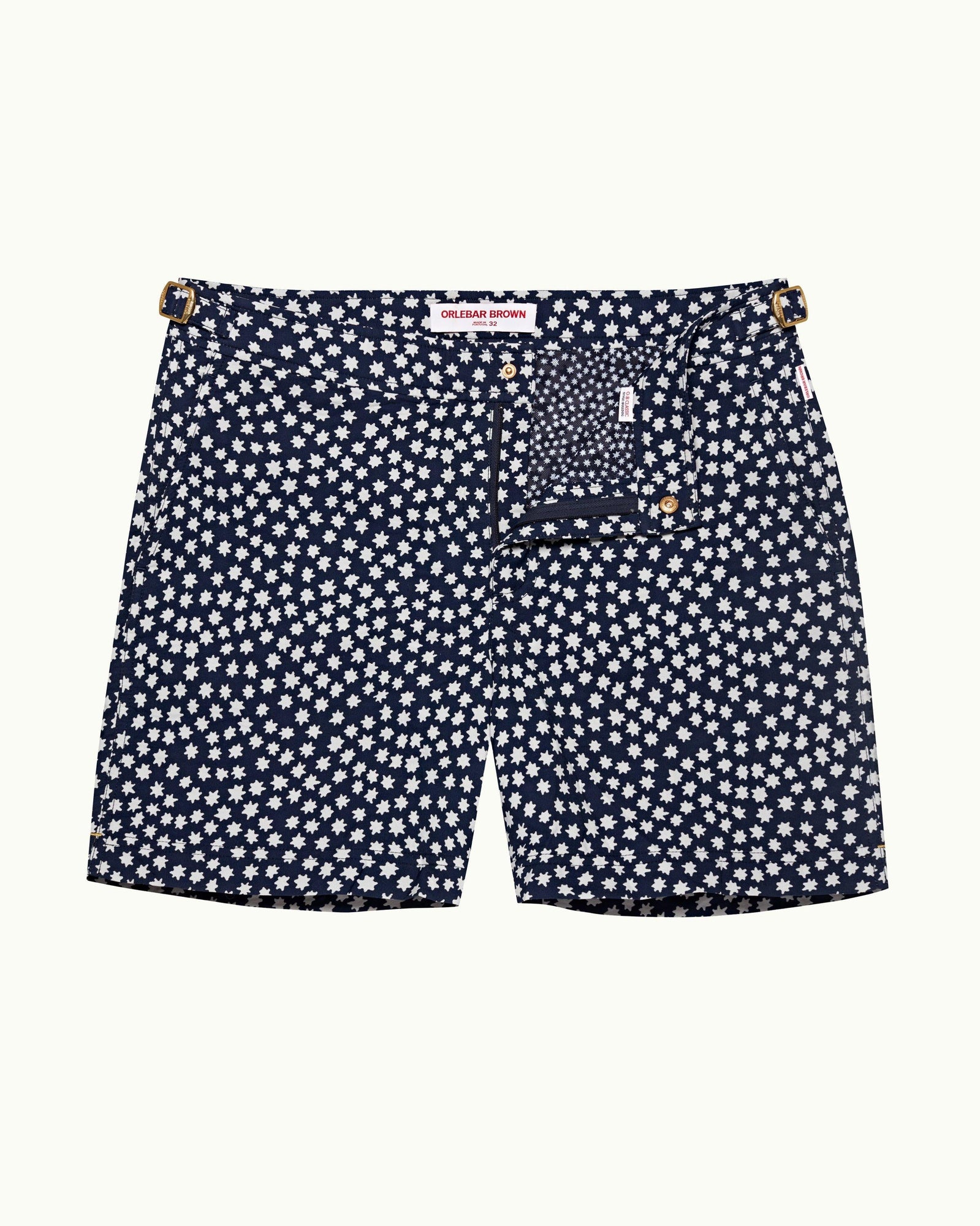 Bulldog Jacquard Star Jacquard Mid-Length Swim Shorts In Night Iris Blue | Night Iris
