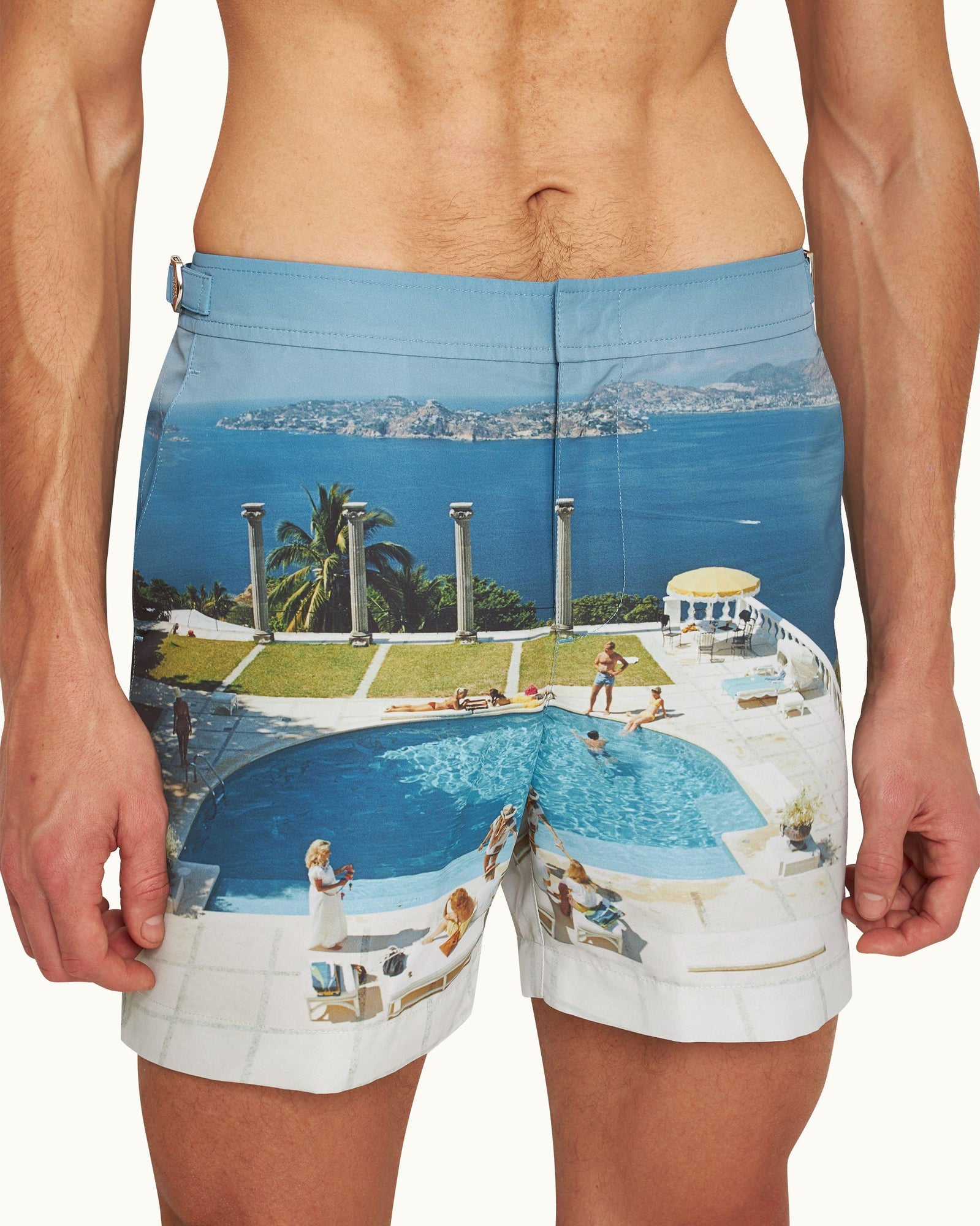 Bulldog Pacifico Photographic Print Mid-Length Swim Shorts Woven In France | Pacifico