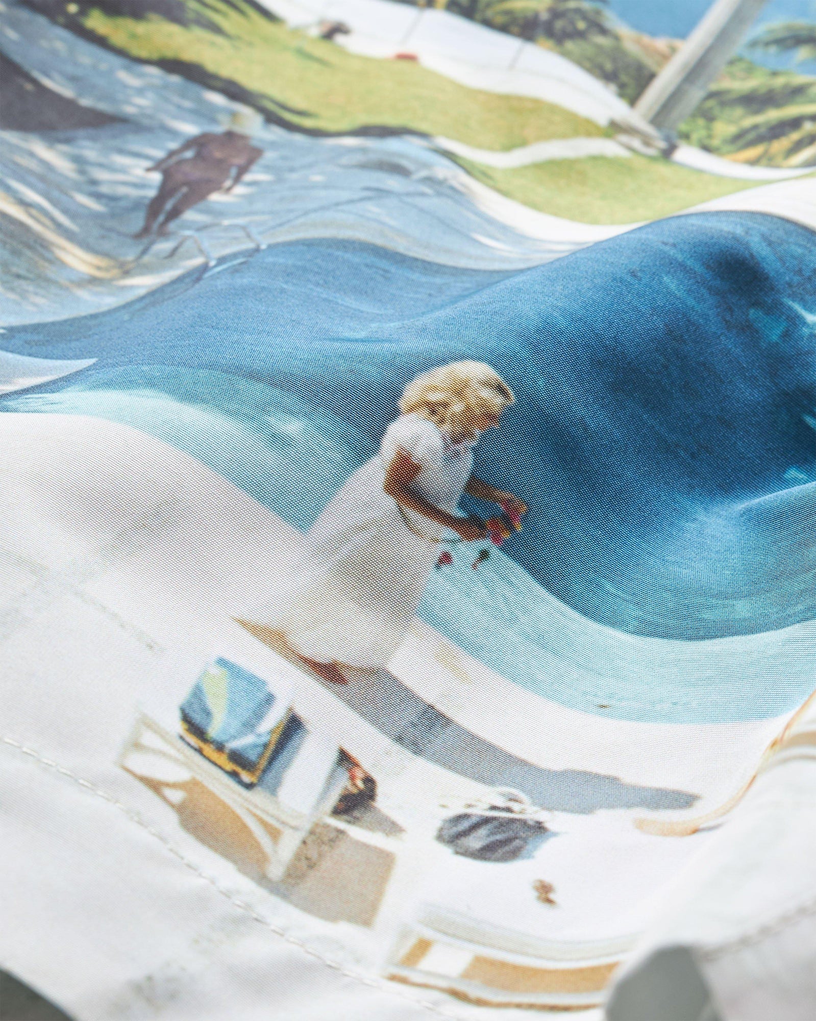 Bulldog Pacifico Photographic Print Mid-Length Swim Shorts Woven In France | Pacifico