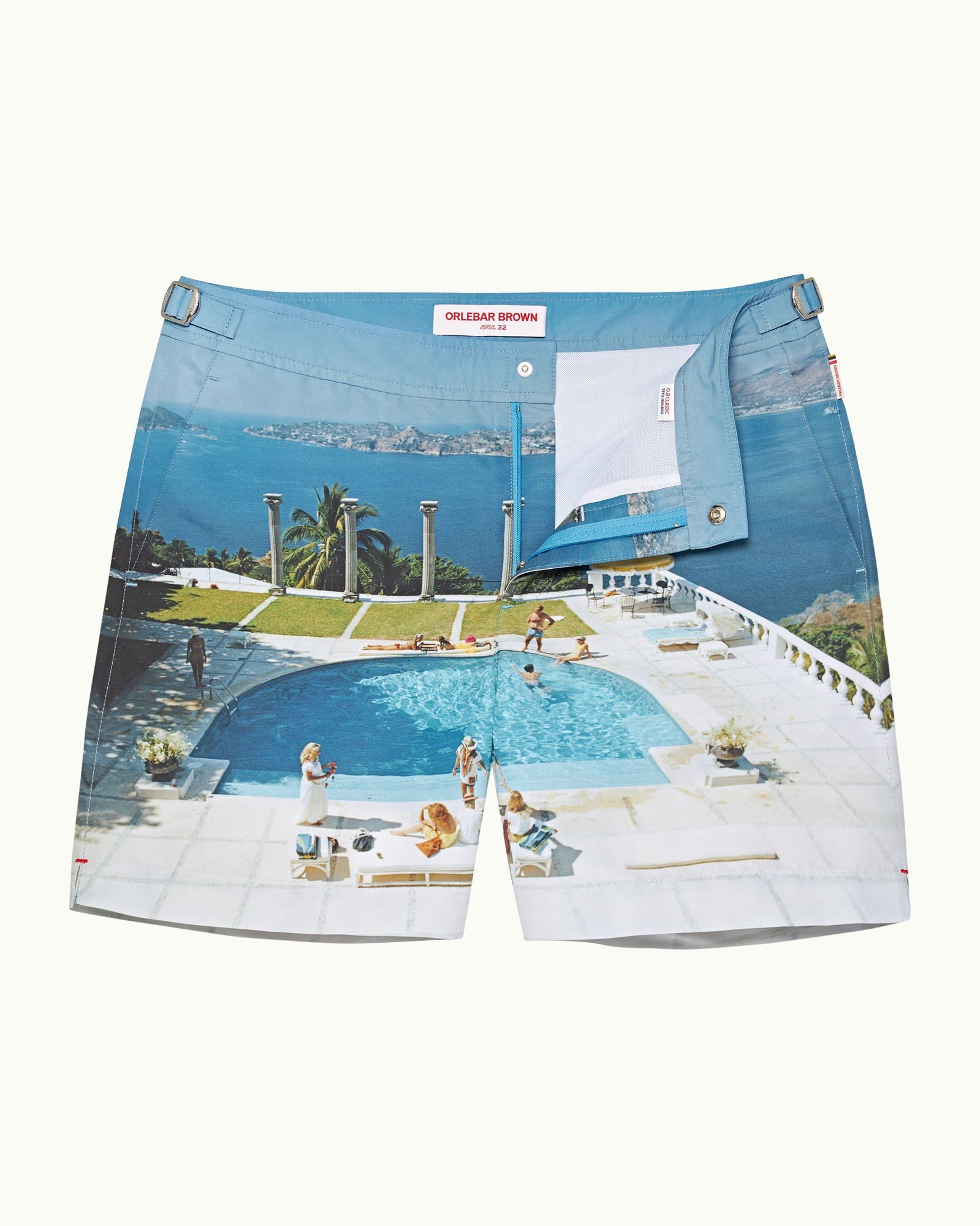 Bulldog Pacifico Photographic Print Mid-Length Swim Shorts Woven In France | Pacifico