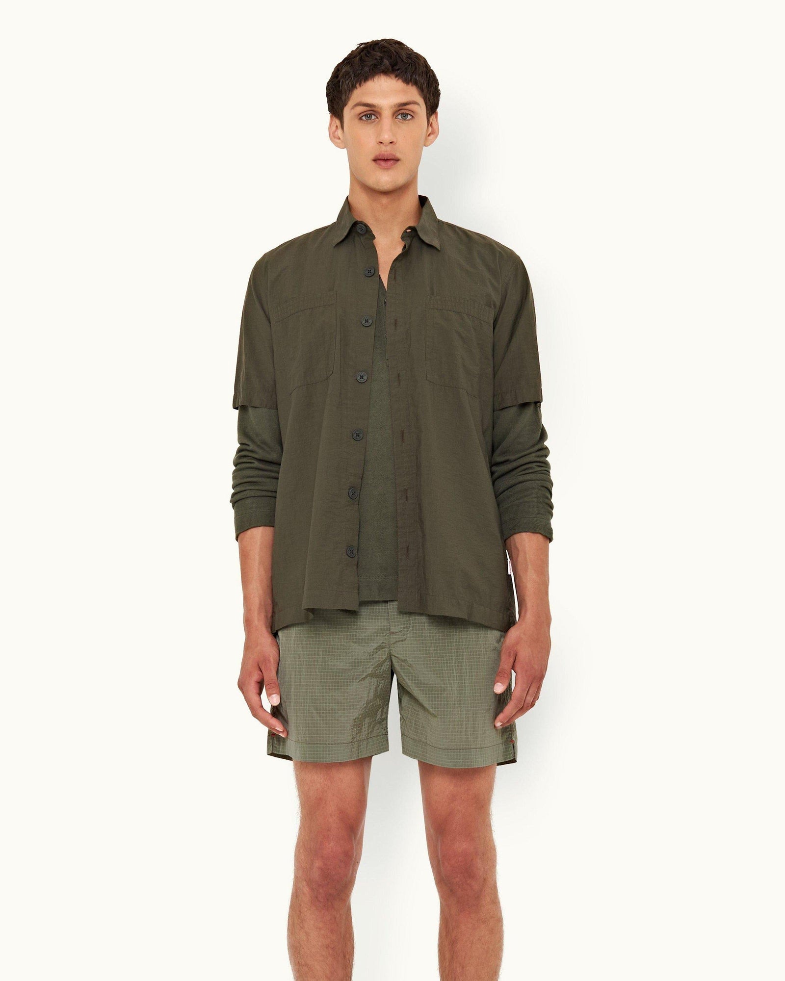 Parachute Green Ripstop Mid-Length Swim Shorts | Parachute Green