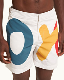White Sand O.BUOY Mid-Length Swim Shorts | White Sand