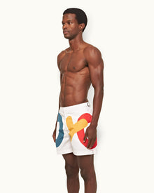 White Sand O.BUOY Mid-Length Swim Shorts | White Sand