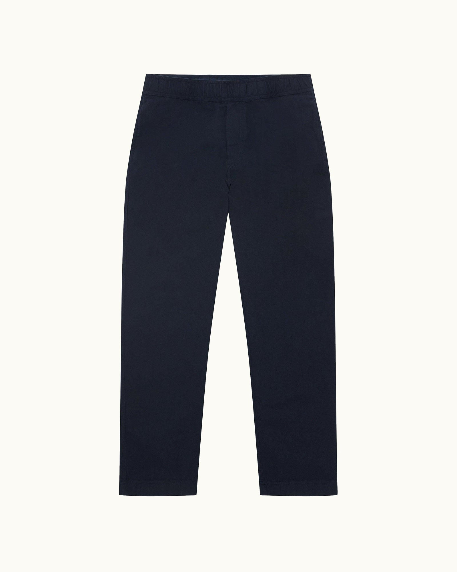 Night Iris Relaxed Fit Drawcord Cotton-Linen Trousers | Night Iris