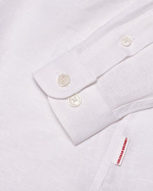 Kids | Diego Linen Kids' White Linen Relaxed Overhead Shirt | White