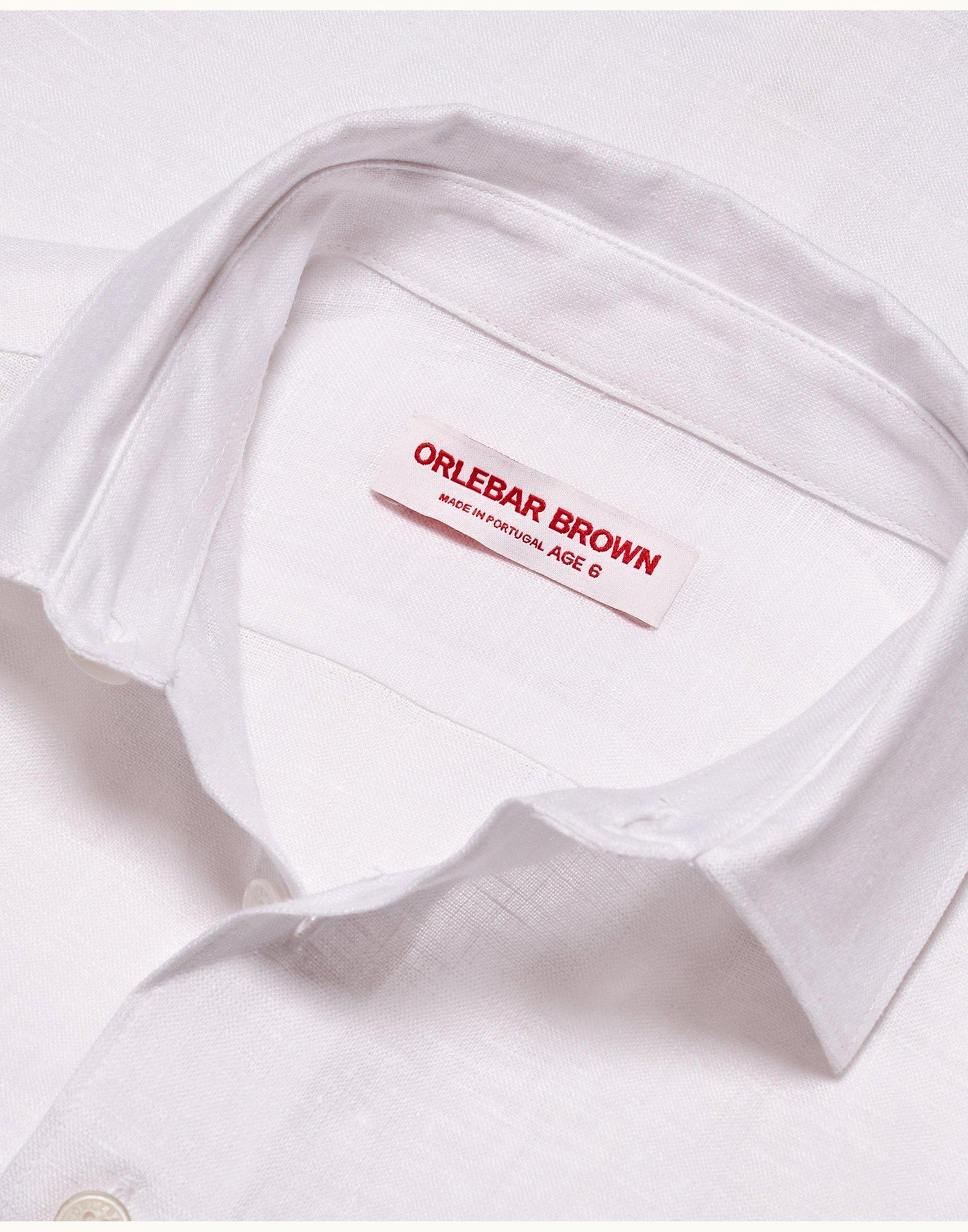 Kids | Diego Linen Kids' White Linen Relaxed Overhead Shirt | White