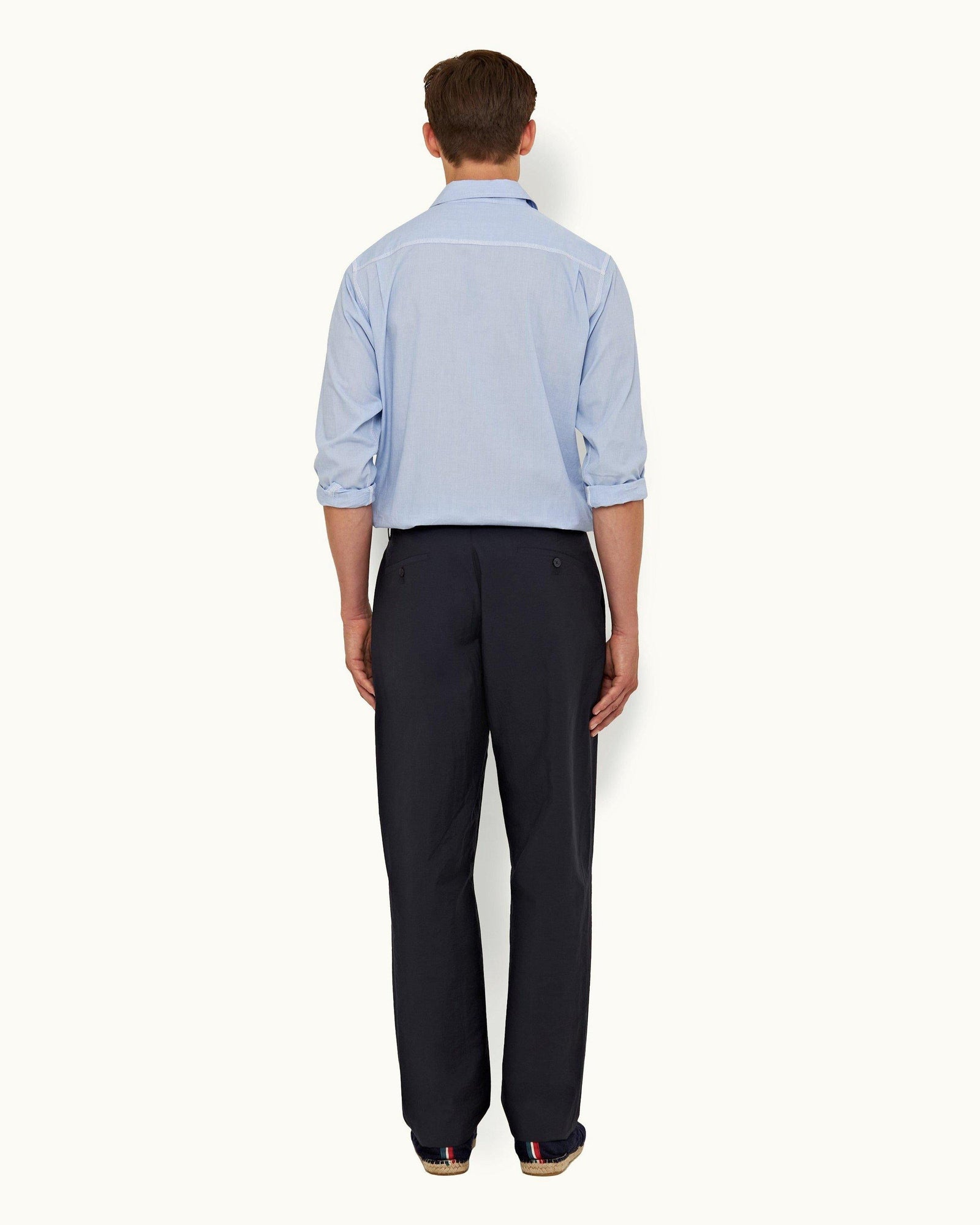 Night Iris Relaxed Fit Poplin Trousers | Night Iris