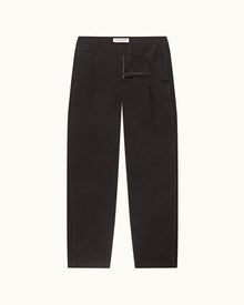 Black Tapered Fit Needle Corduroy Trousers | Black