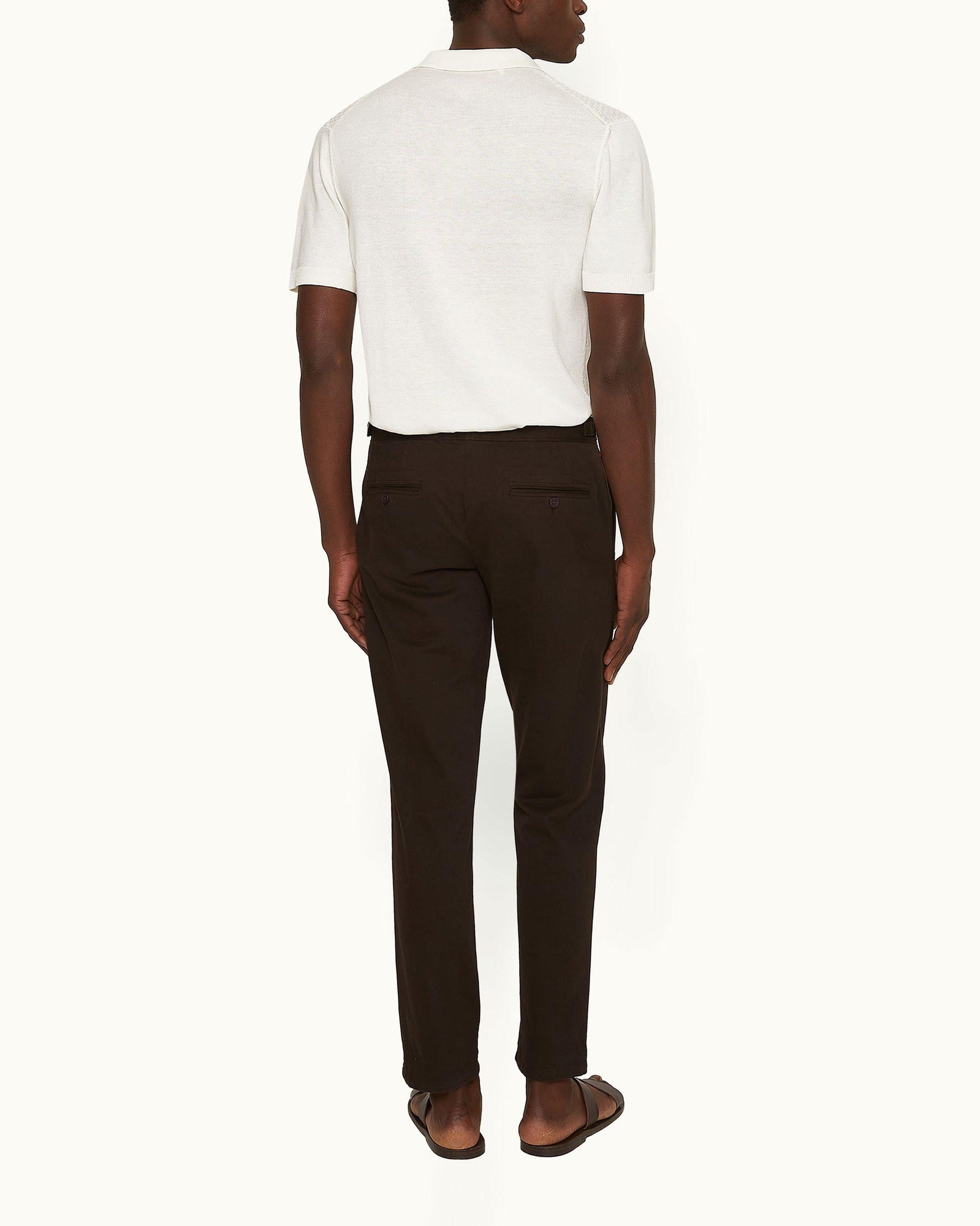 Fallon Stretch-Cotton Truffle Tailored Fit Stretch-Cotton Trousers | Truffle