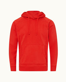 Summer Red Garment washed Hooded Sweatshirt | Summer Red
