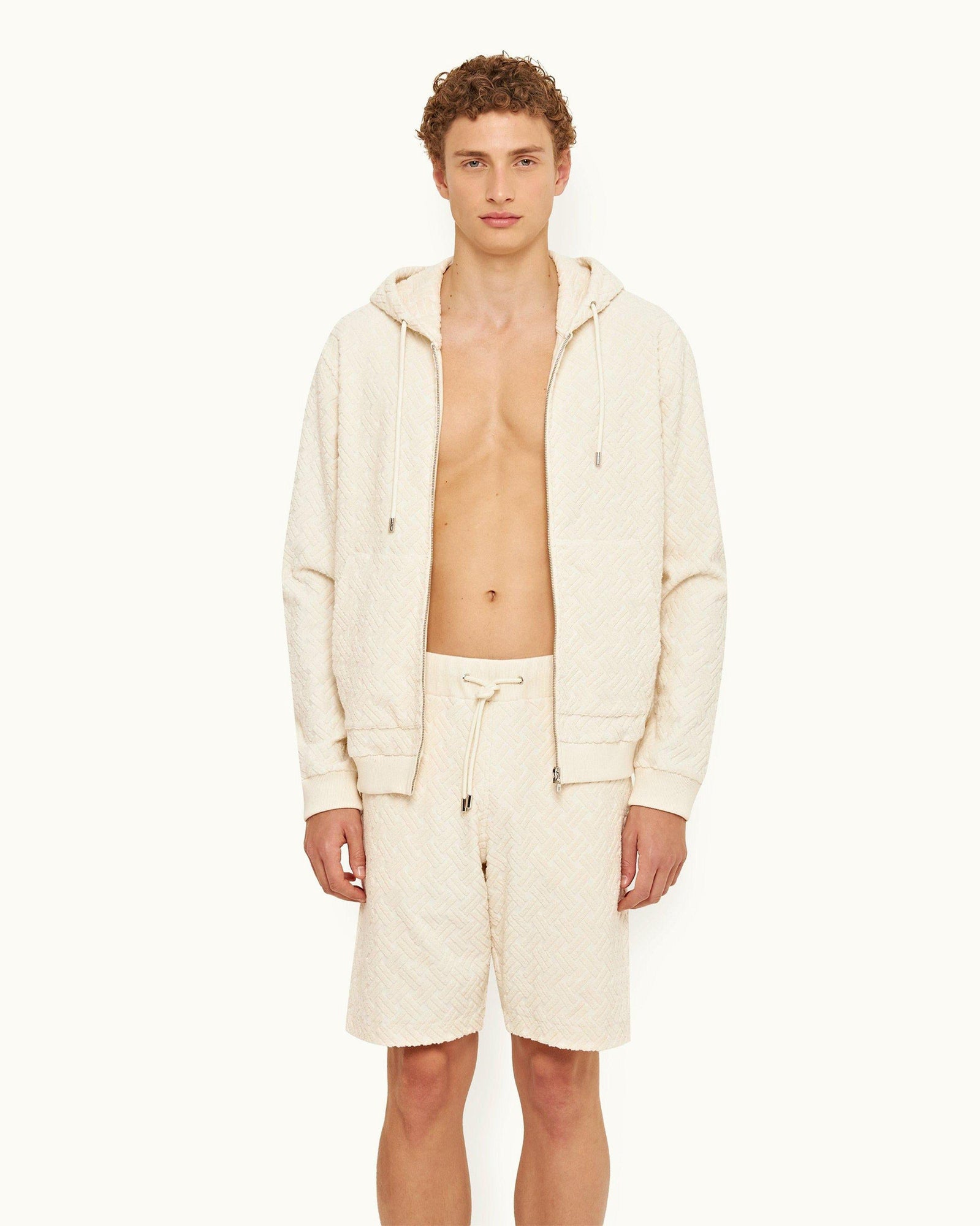 Matchstick Jacquard Rope Towelling Classic Fit Sweat Shorts | Matchstick