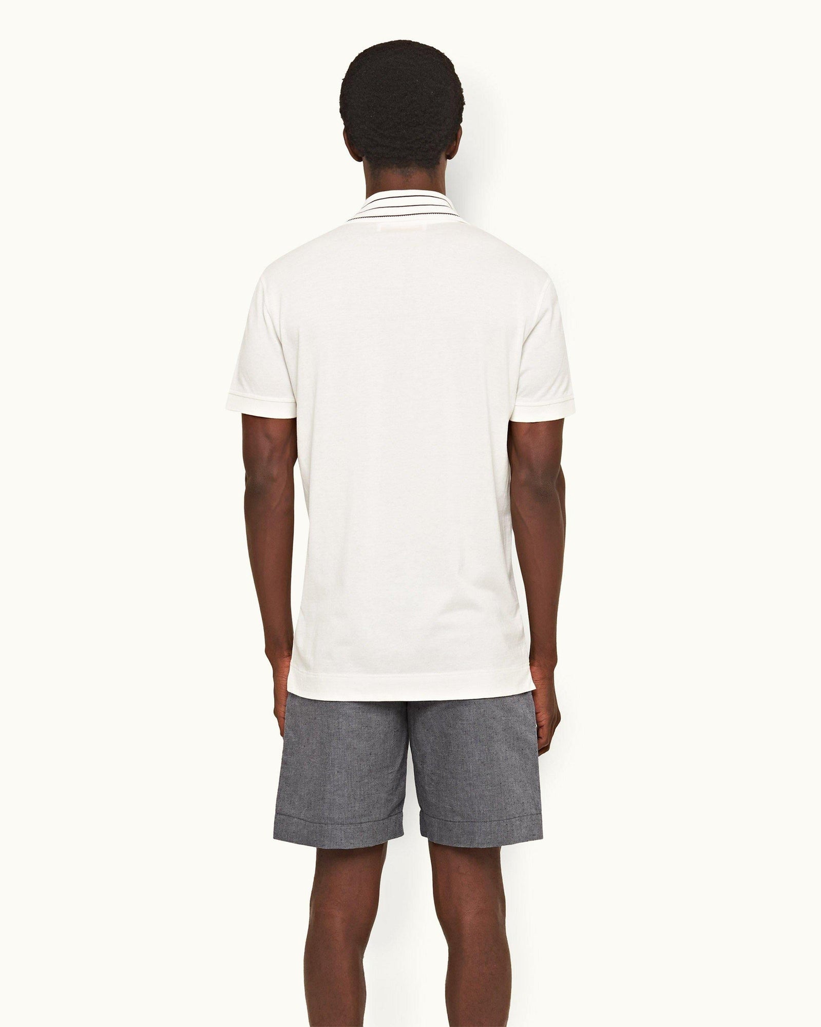 Harrop Linen Navy Two-Tone Effect Tailored Fit Cotton-Linen Shorts | Navy