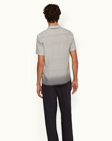 Hibbert White/Night Iris Floret Capri Collar Shirt | White/Night Iris