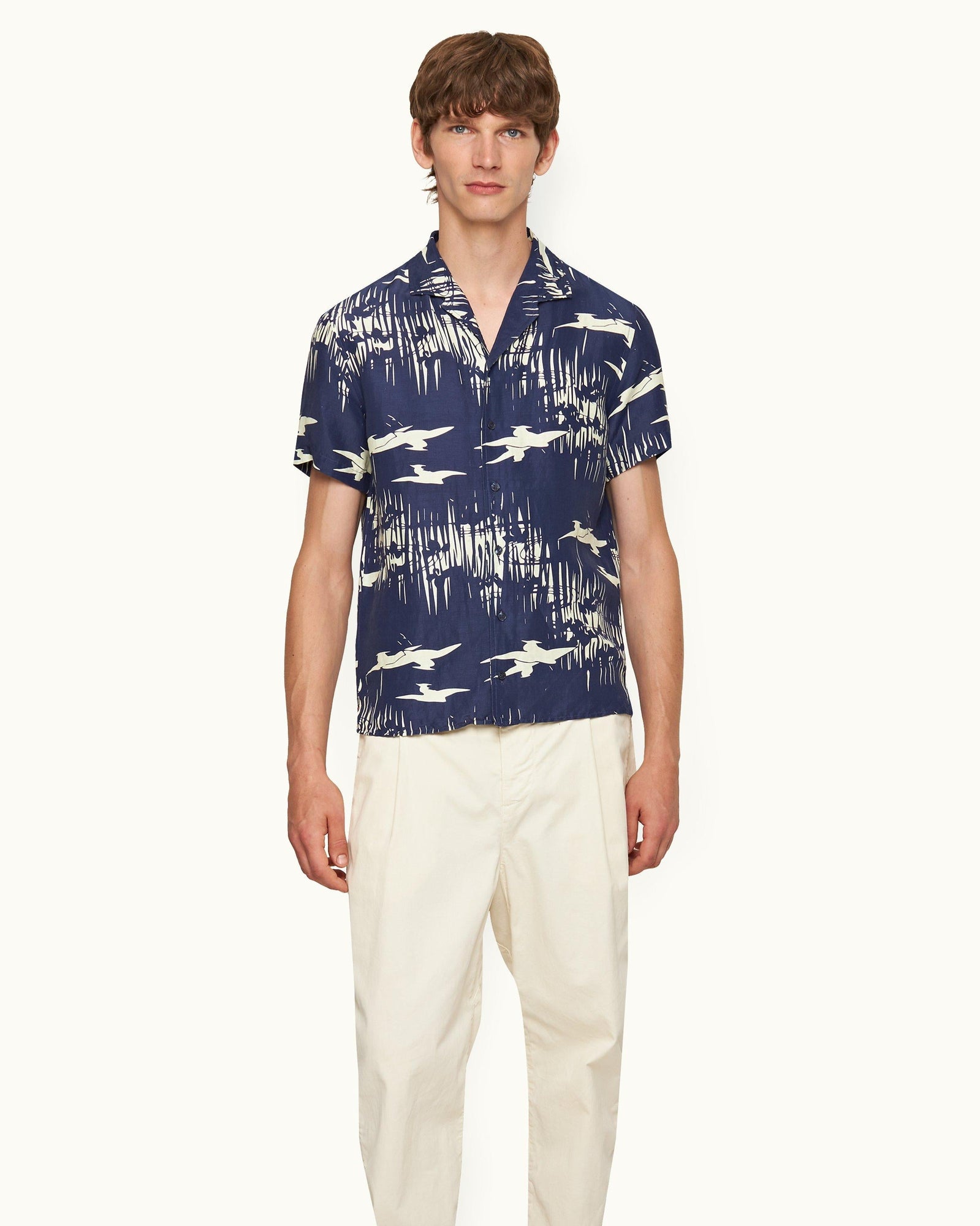 Hibbert Midnight Navy/Sea Mist Living Dream Capri Collar Shirt | Midnight Navy/Sea Mist