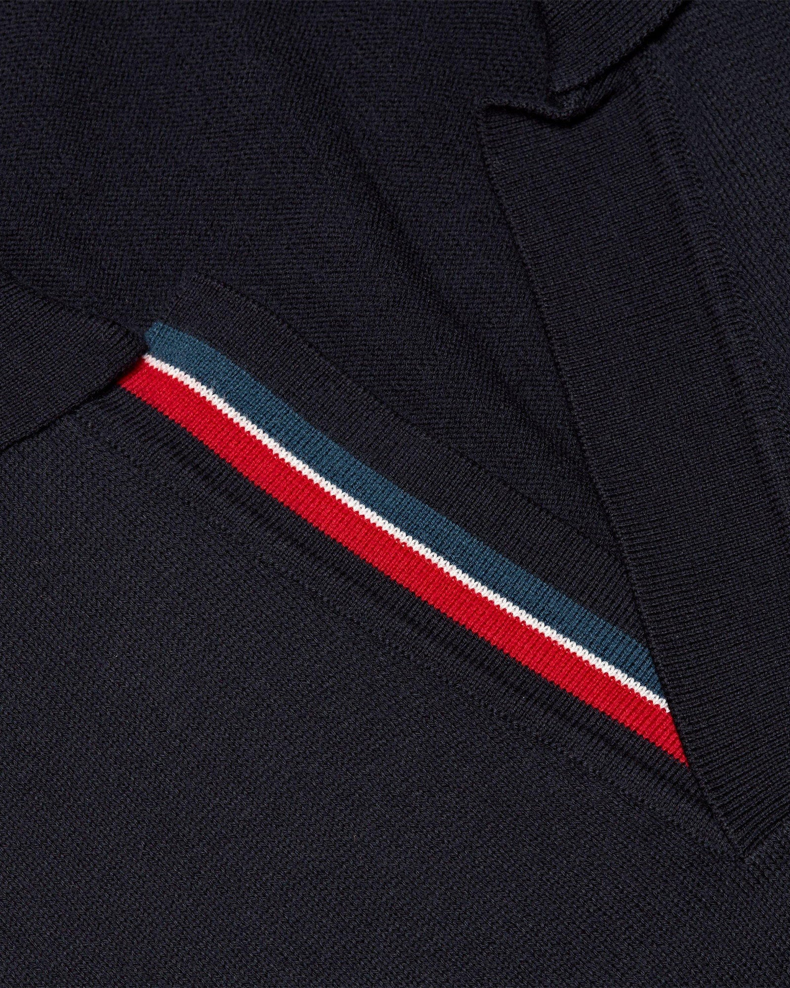 Horton Stripe Navy Tailored Fit Organic Cotton Polo Shirt | Navy