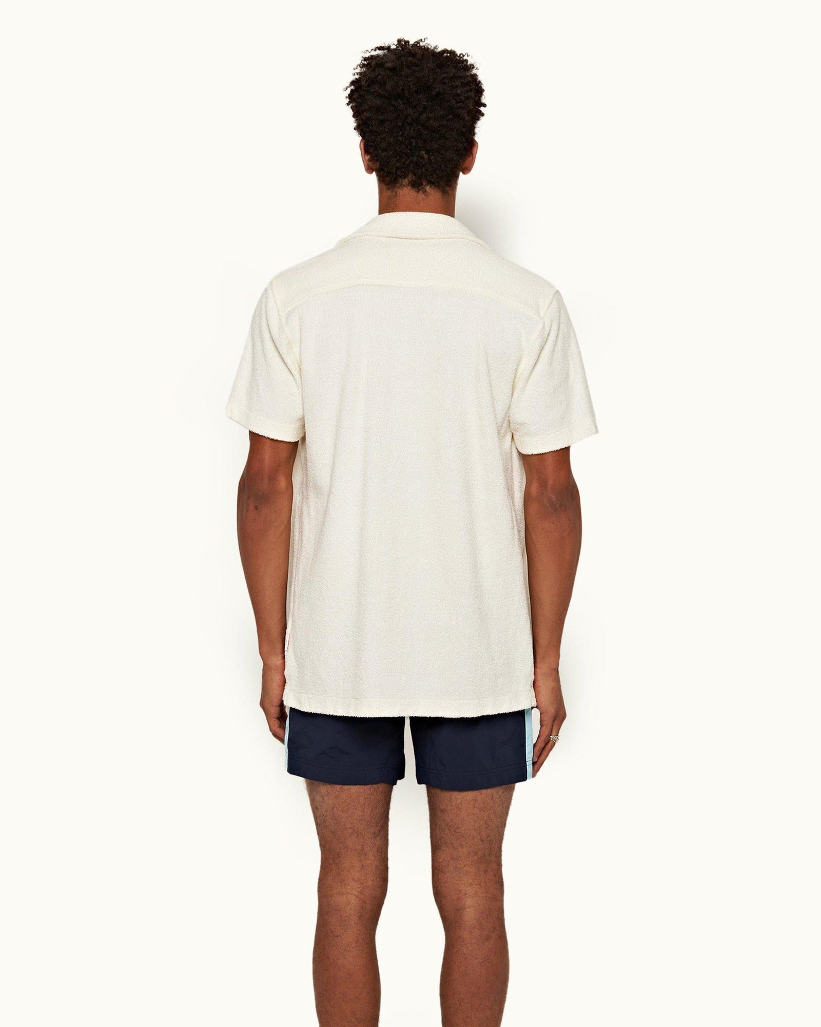 White Sand Relaxed Fit Capri Collar Towelling Shirt | White Sand