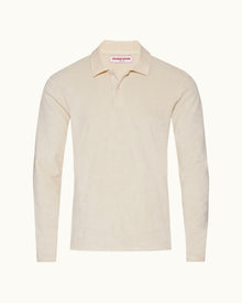 Matchstick Classic Fit Organic Towelling Long-sleeve Polo Shirt | Matchstick