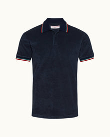 Navy Classic Fit O.B Stripe Tipping Polo Shirt | Navy