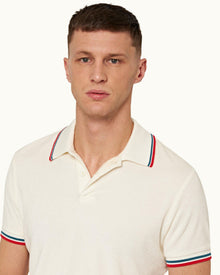 White Sand Classic Fit O.B Stripe Tipping Polo Shirt | White Sand