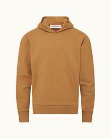 Light Golden Khaki Classic Fit Hooded Organic Cotton Sweatshirt | Light Golden Khaki