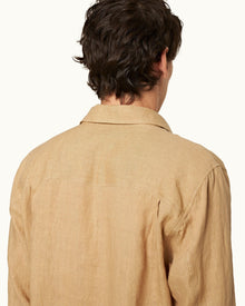 Men | Justin Linen Shirt | Biscuit
