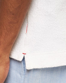 Lorenzo Towelling Cloud Classic Fit Pique Cotton Towelling Polo Shirt | Cloud