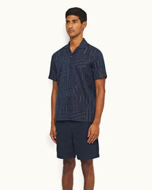 Night Iris Relaxed Fit Drawcord Stretch-Cotton Short | Night Iris