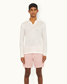 Sea Mist/Vermillion Bandana Relaxed Fit Drawcord Cotton Corduroy Shorts | Sea Mist/Vermillion