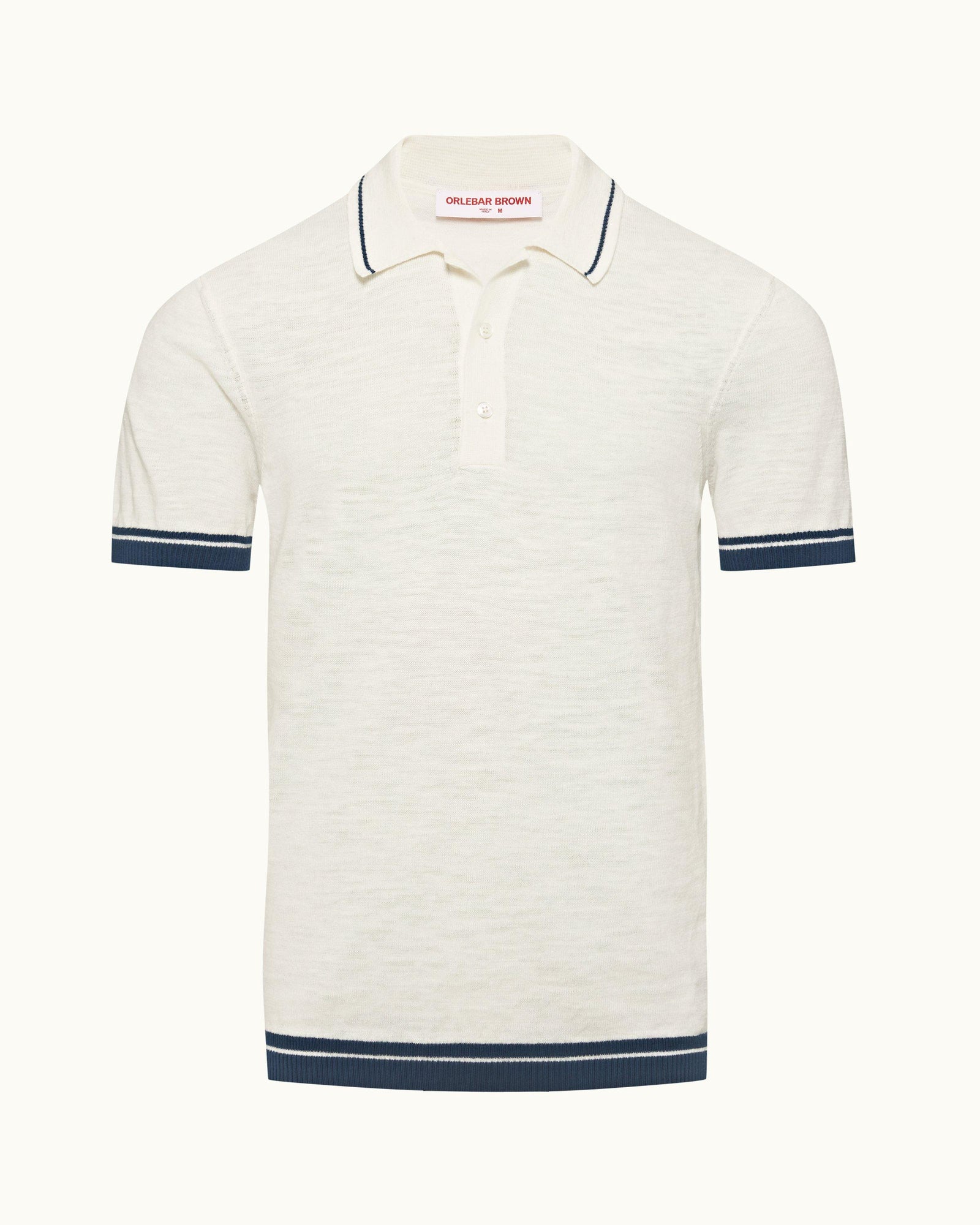 Maranon Cotton Linen White Sand Tailored Fit Cotton-Linen Polo Shirt | White Sand