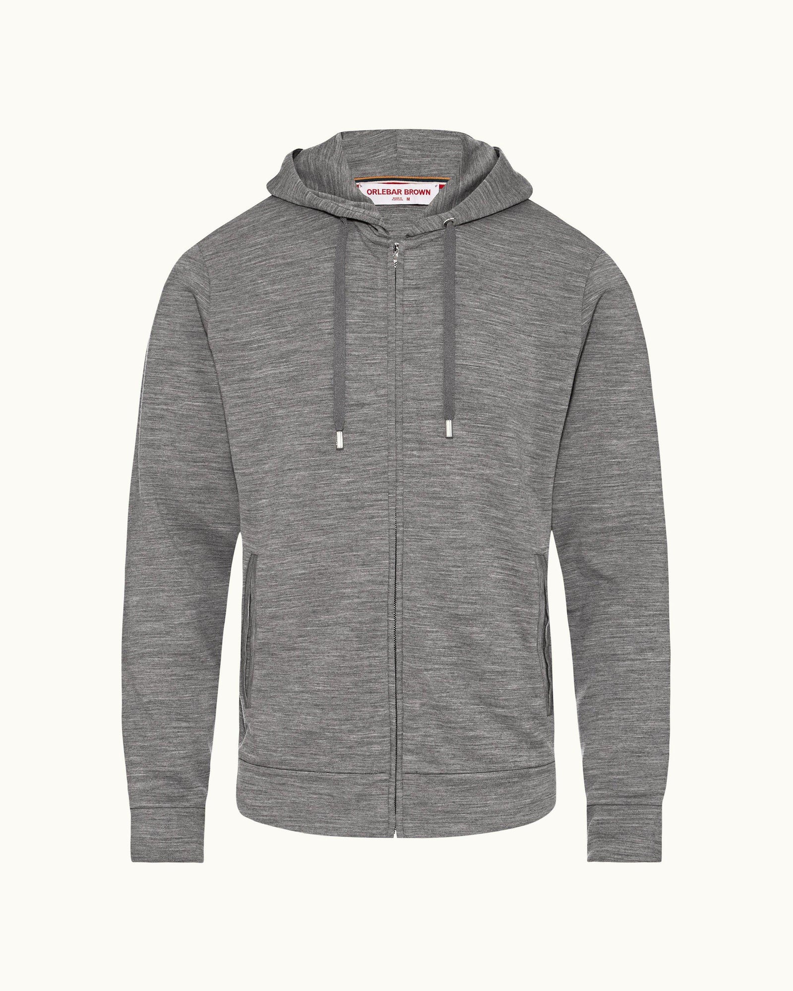 Grey Melange Smart Merino Zip-Thru Hooded Sweatshirt | Grey Melange