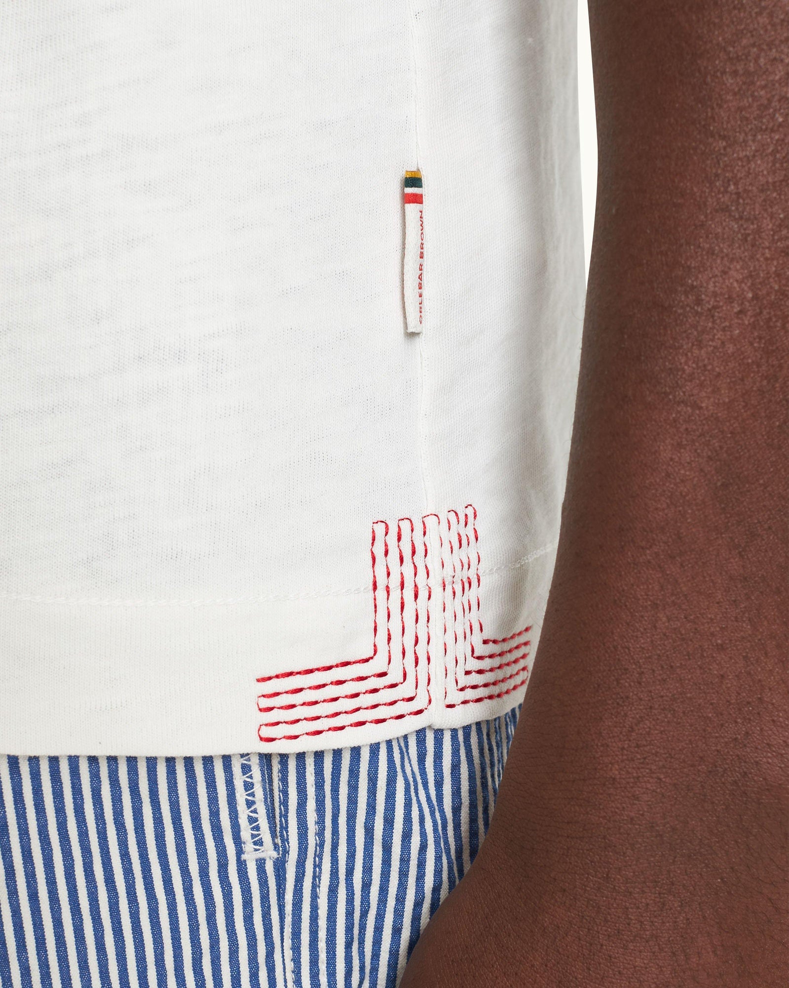 Montrose Classic Fit 3-Button Placket Cotton-Linen T-Shirt in Thasos Beach colour | Thasos Beach