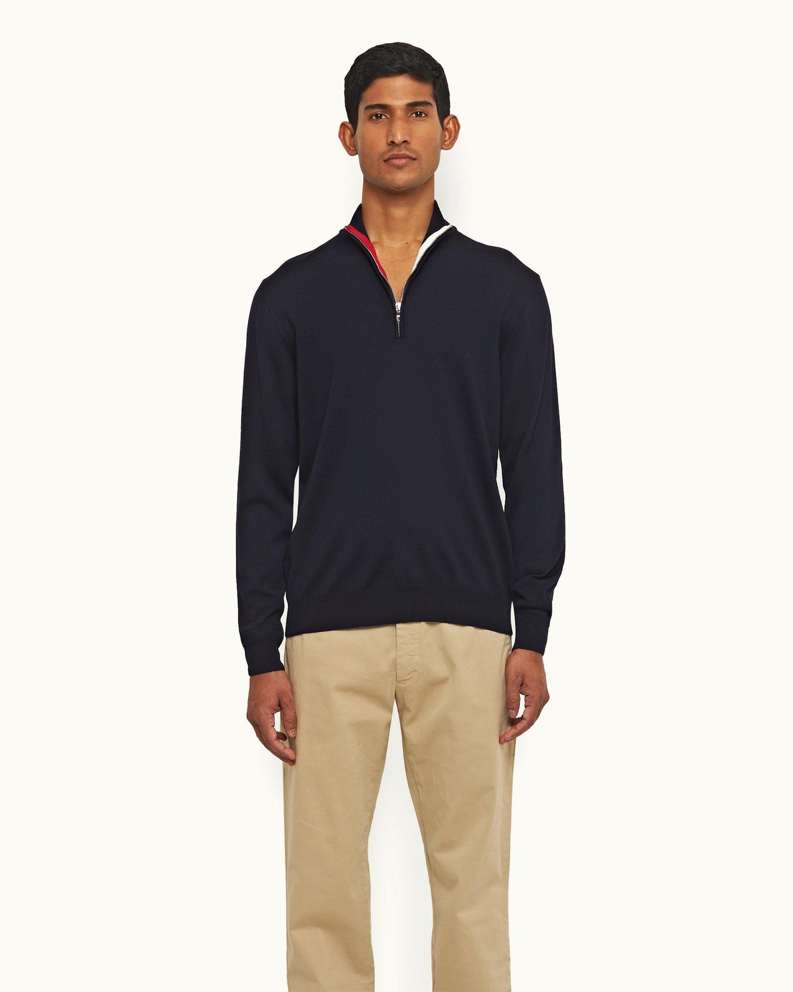 Neilson Merino Navy Half-Zip Merino Jersey Pullover | Navy