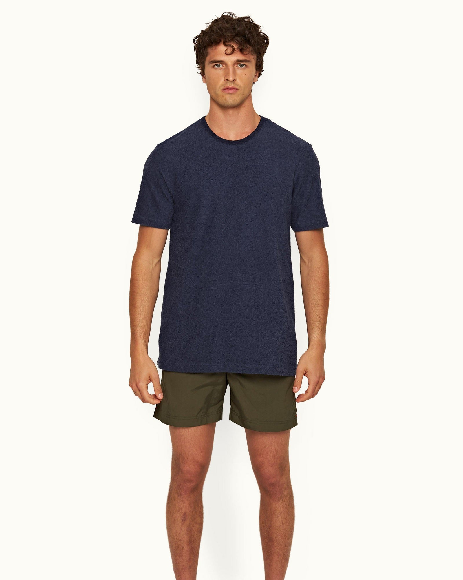 Lagoon Blue Relaxed Fit Towelling T-shirt | Lagoon Blue