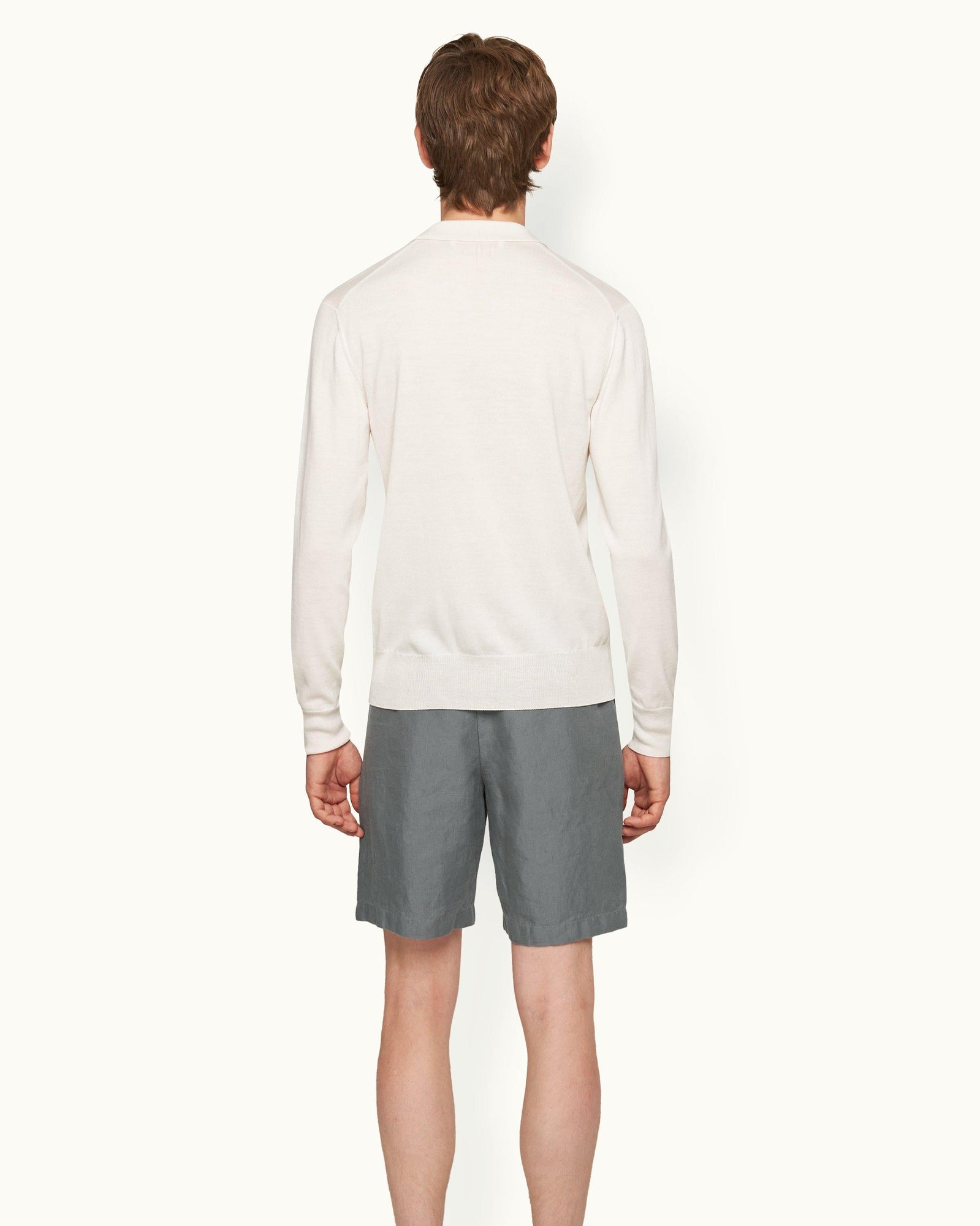 Norwich Linen Granite Tailored Fit Washed Linen Shorts | Granite