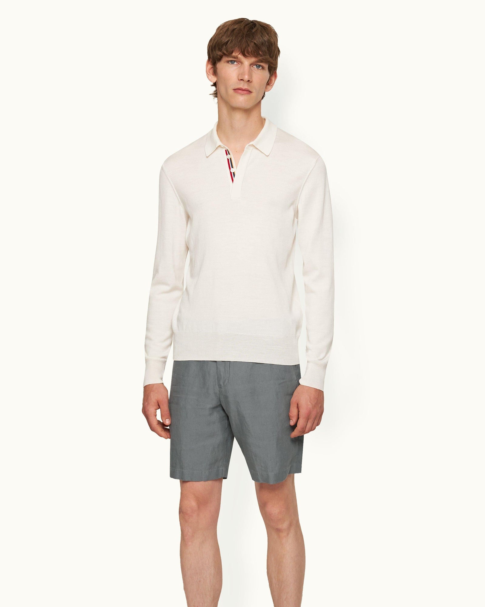 Norwich Linen Granite Tailored Fit Washed Linen Shorts | Granite